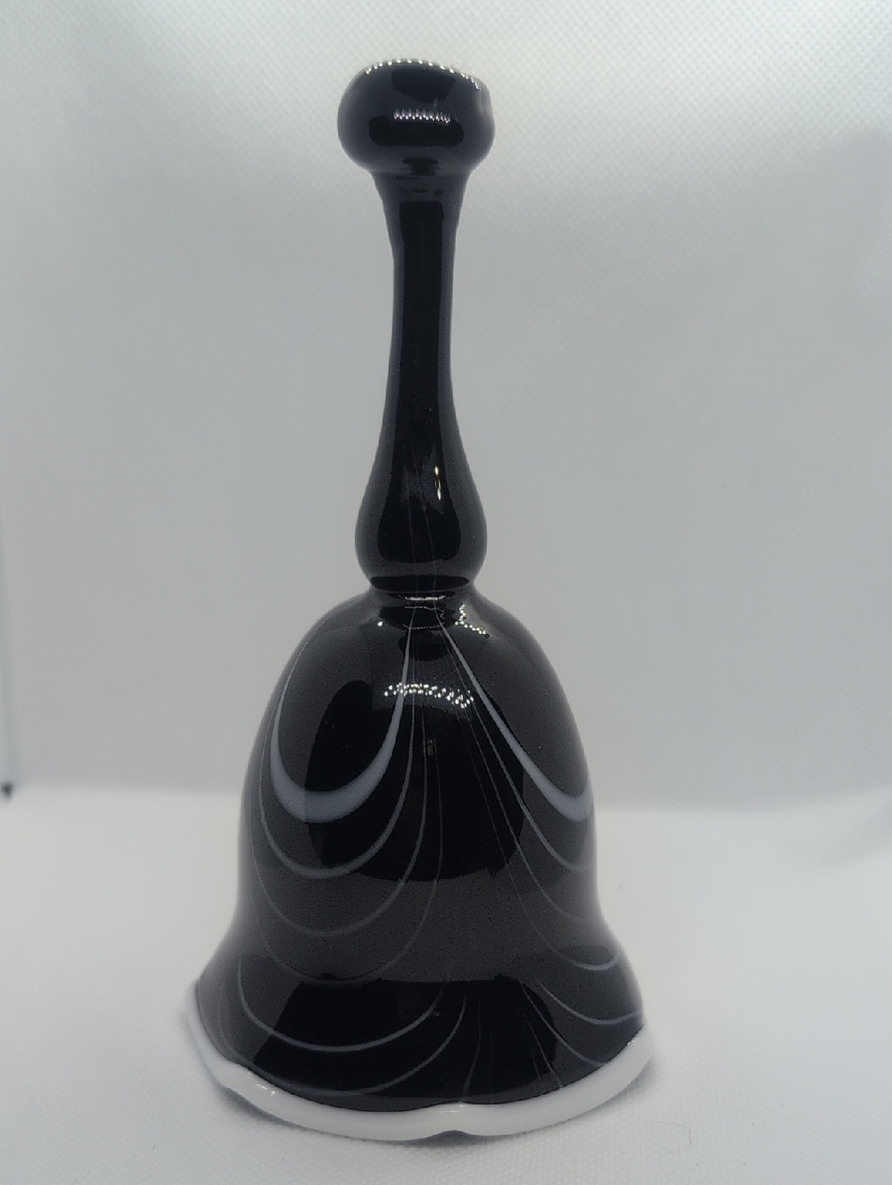 Black Murano Blown Glass Decorative Bell - Elegant Home Accent
